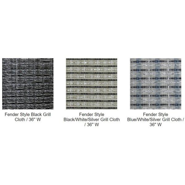 Cabinet Grill Cloth Black/White with Silver Accent, 63