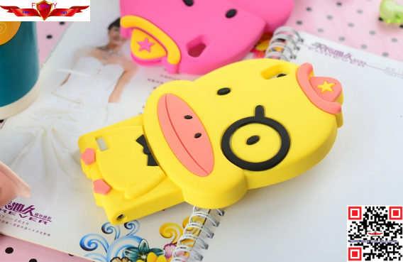 100% Qualify Brand New Fashion Cartoon Silicone Cover Case For Huawei Ascend P6