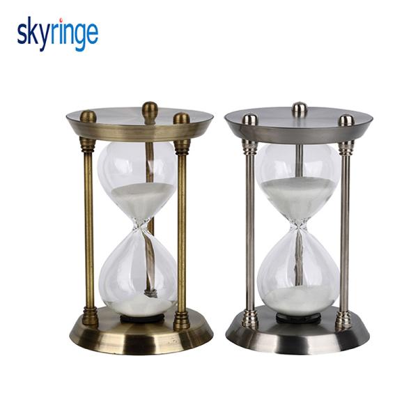 Винтажные латунные часы 2 часы песка таймера песка часов металла минуты 5 мельчайшие