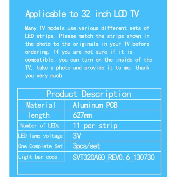 Toshiba 32 дюймовая телевизорная подсветка SVT320AG0-REV0.6-130730 3 3V 11 лампы