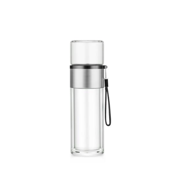 Heat Resistant Double Wall Glass Tea Infuser Cup All Season OEM