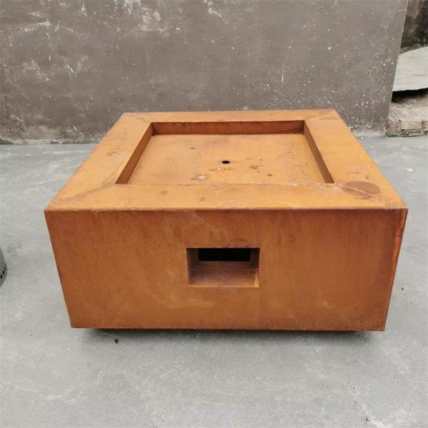 tabela do fogo do quadrado do gás de Heater Rustic Corten Steel Natural do jardim de 800mm