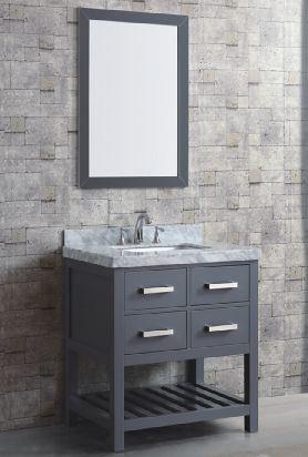 Customized 36′′ Bathroom Cabinet Floor Mounted Installation Solid Wood Material
