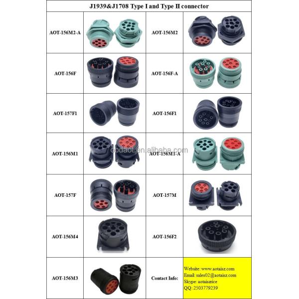 ABS 180g Heavy Duty Deutsch 9 Pin J1939 Bus Cable J1939 to OBD2 Adapter for Commercial Vehicles
