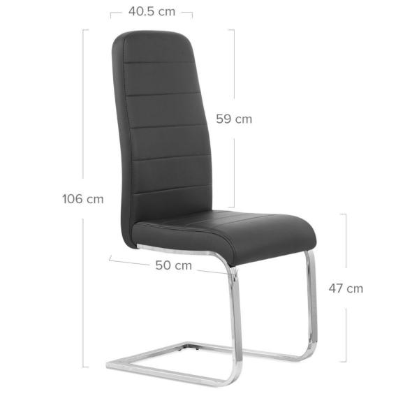 Luxury 107cm 58cm Black Leatherette Dining Chairs