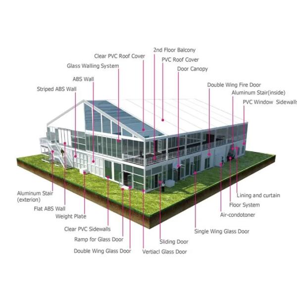 Arcum Double Decker Tent With ABS Hard Glass Walls For Sport Event