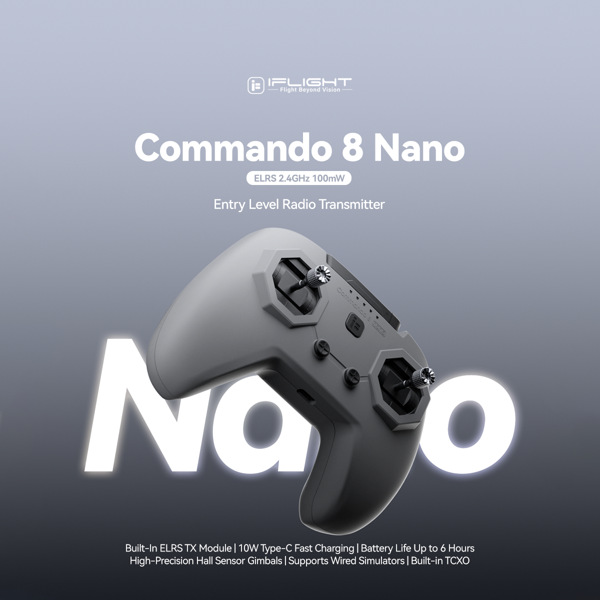 Hot IFlight Commando 8 Nano Radio Transmitter ELRS 2.4GHz Remote Controller With TCXO EdgeTX FPV Drone Accessories For Beginner