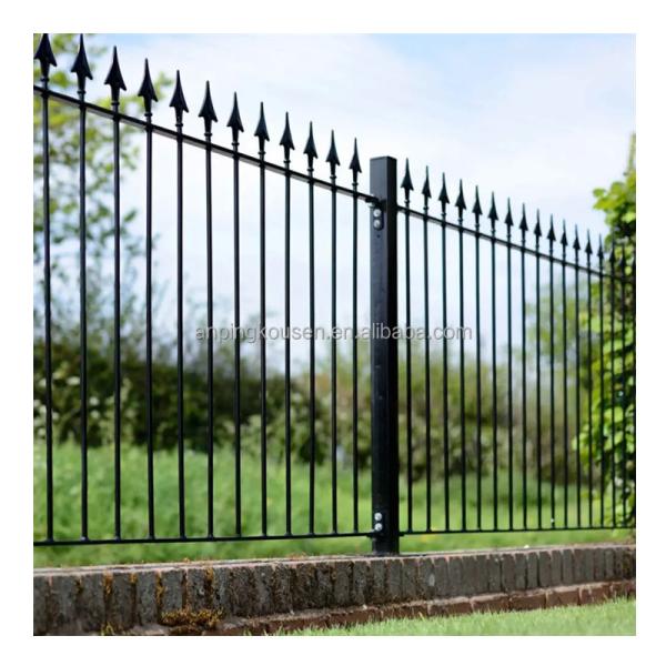 Estradas de segurança de jardim decorativo lança de alumínio preto painéis de vedação com revestimento em pó