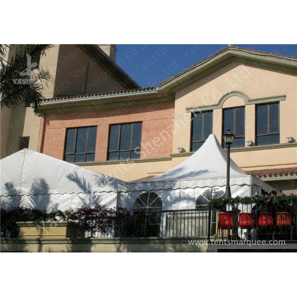 Outdoor Soft PVC Window Pressed High Peak Tents Aluminum Alloy Frame