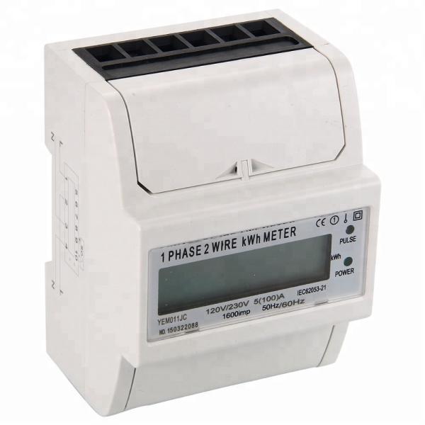 Factory Supply 4P Din Rail 1 Phase 2 wire  Digital LCD Electric Power Energy Meter