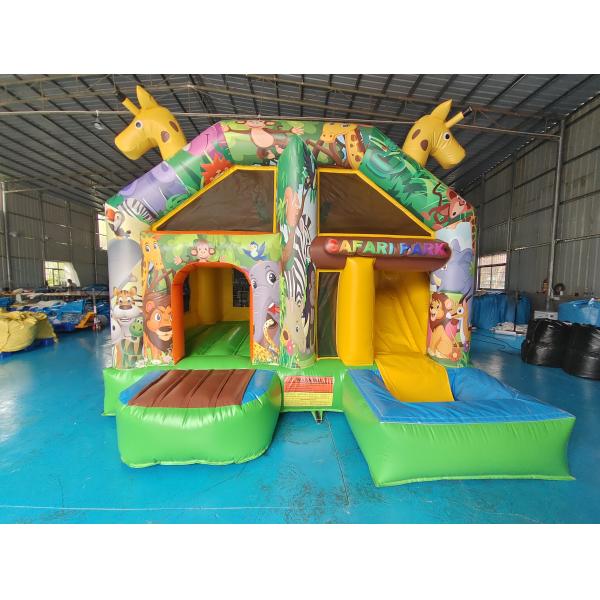 Маленький крытый скачок дом полная печать Жирафы Мультфильм Парк животных Замок с Сильде Комбо