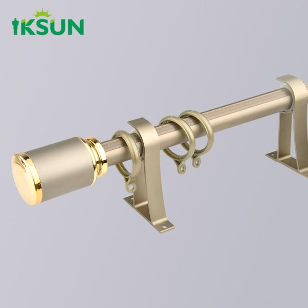 Factory Modern Roman Rods And Rails Accessories Crystal Head Single 1.2mm Curtain Rod Pole Set