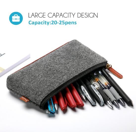 Funky Big Zipper Pencil Bag Case Childrens Premium Cloth Pencil Pouch