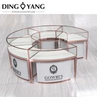Modern Fashion Style Round Jewelry Store Showcase No Installation With Low Power Consumption Lights