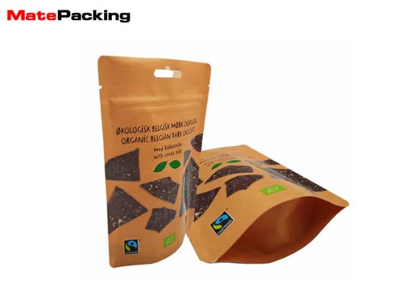 Zipper Aluminum Foil Stand Up Pouches UV Printing With Air Hole For Chocolate