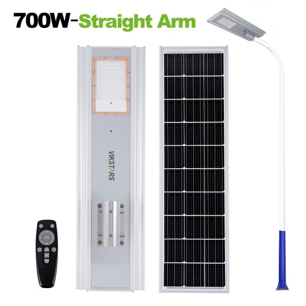 IP66 500W 700W Lâmpada de rua solar integrada para estrada principal com controle remoto