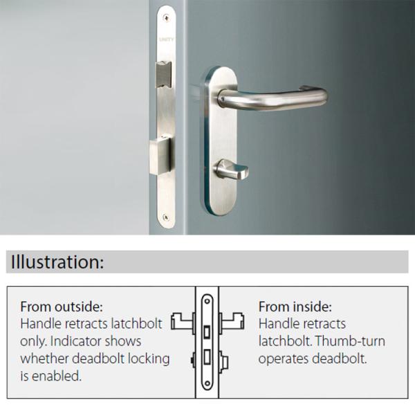 Cylindrical Door Lock UNITY ML2072 Series 8mm Solid Steel Follower