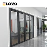 Aplicações Comerciais Proof de furacão Alumínio Patio dobrável portas de vidro para interiores de casas