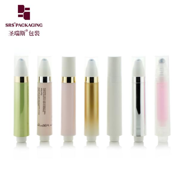 AY-10ML Coating Gold Gradient Custom Design Plastic Double Wall Roller Bottle With Switch On And Off
