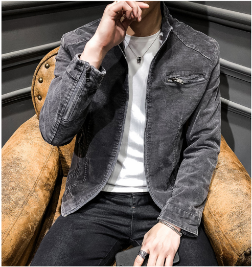 Men's Fashion wholesales 100% cotton stone washed classical jacket/retro jacket