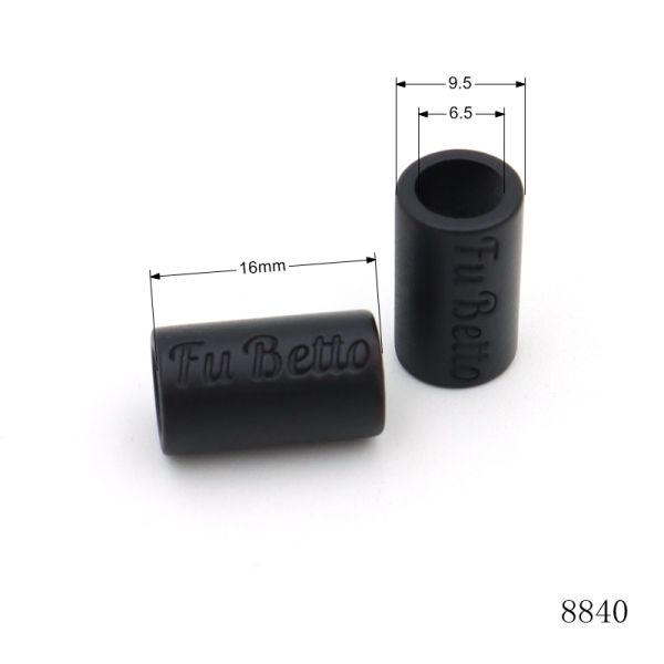 Matt Black Customized Logo Engraved Round Square Bead Metal Beads For Bracelets Clothing Handbags Decorative
