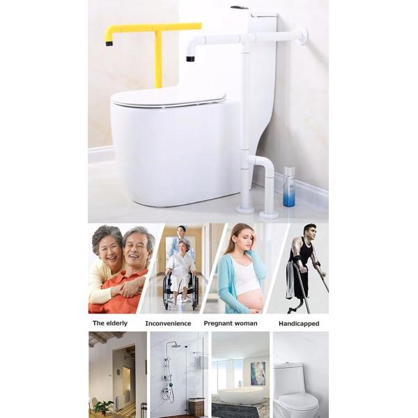 T Shaped Bathroom Toilet Grab Bars With Non Slip Particles Luminous Circles