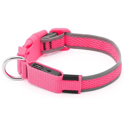 Long Time Glowing USB Light Up Dog Collar Skin Friendly For Dogs' Safety