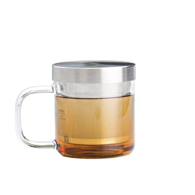 ODM 350ml Double Wall Glass Tea Cup Infuser Mug Drinkware