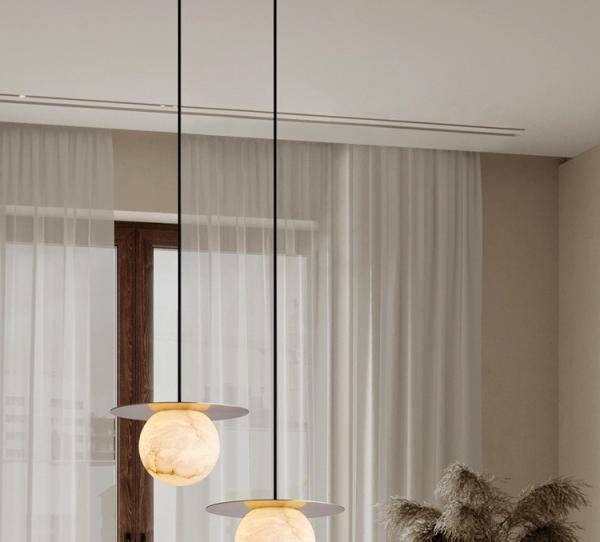 Chambres en marbre espagnole lustre en cuivre lumière moderne luxe créatif nouveau design pendentif lumière