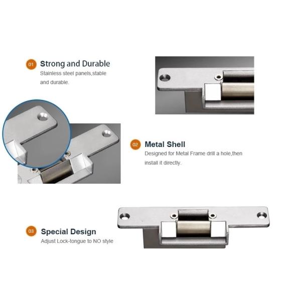 Stainless Steel 500KG 12VDC Electric Strike Lock For Door