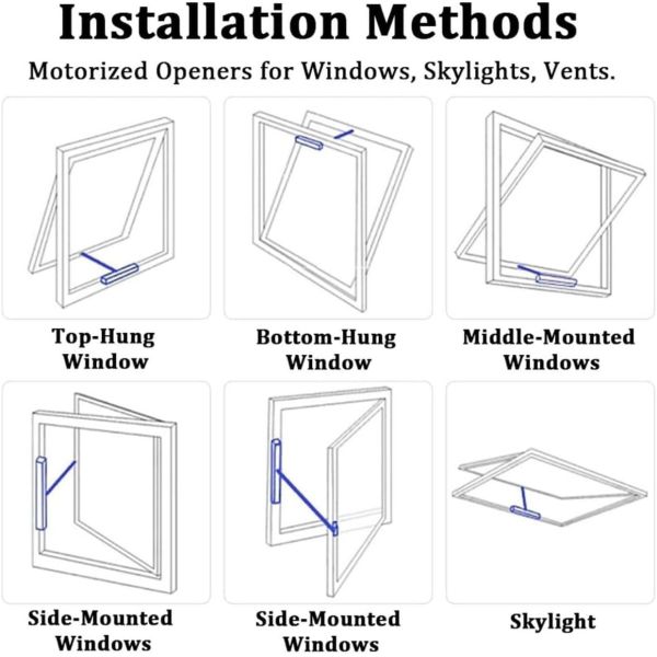 Automatic Window Smart Greenhouse and Roof Vent 300mm Stroke Skylight Chain Window Opener Actuator