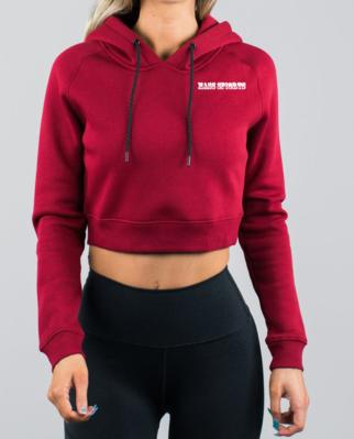 Escuro - esportes vermelhos Team Hoodies Womens Cropped Hoodie
