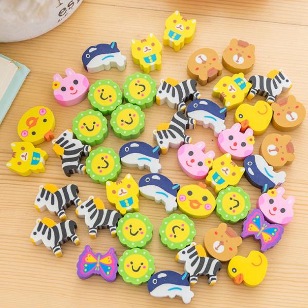 OEM ODM TPR PVC Erasers Kids Stationery supplies 3D Animal, Food, Plant, Vegetables, Fruits  disassembled and assembl