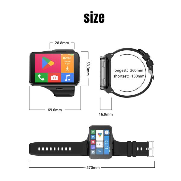New S999 4G Smartwatch Android 11 OS MTK6761 2.0+8.0MP Dual Camera 4+64GB BT GPS WiFi Phone Call