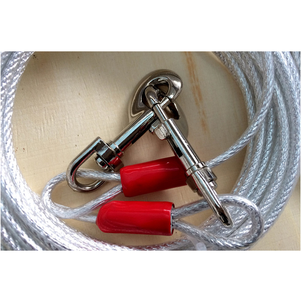 30ft Reflective Tie Out Cable And Stake For Large Dogs Up To 120 Pounds