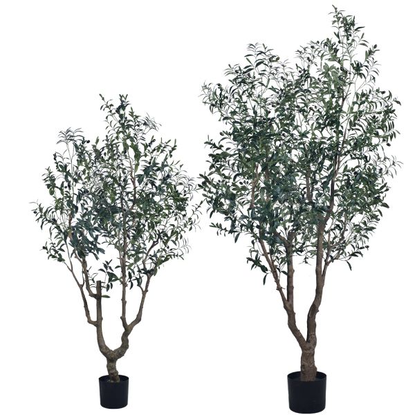artificial plant manufacturer Customizable Size Lifelike Artificial Silk Olive Tree for Hotel Lobby Decor
