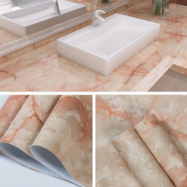 Impact Resistance Marble PVC Film Fire Retardant Stone Foil For Hotel Office Renovation