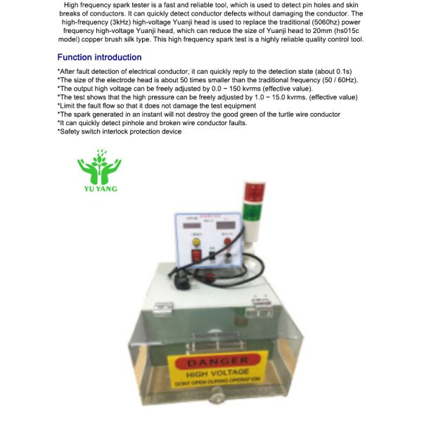Wire and Cable High Frequency Spark Testing Machine Electronic