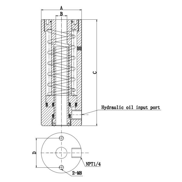 Stainless Steel Hollow Plunger Hydraulic Cylinder Jack For Various Tests