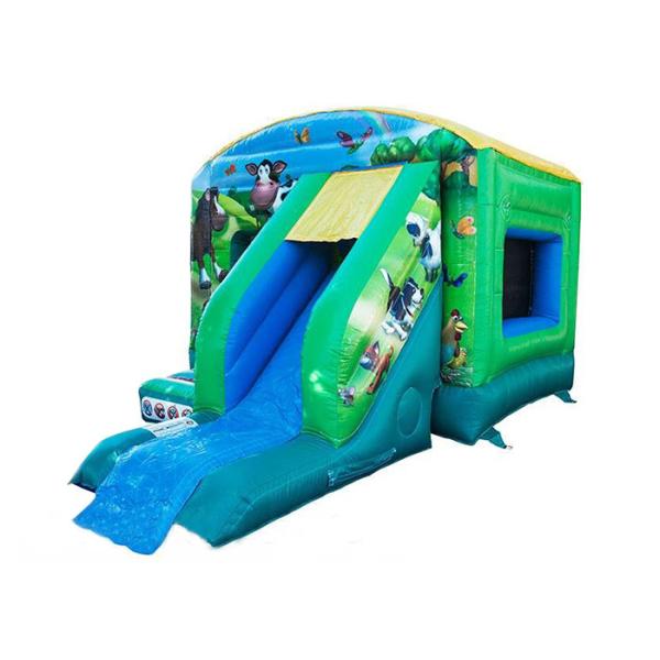 Дом прыжока большого Farmyard раздувной с скольжением для молодых подростков