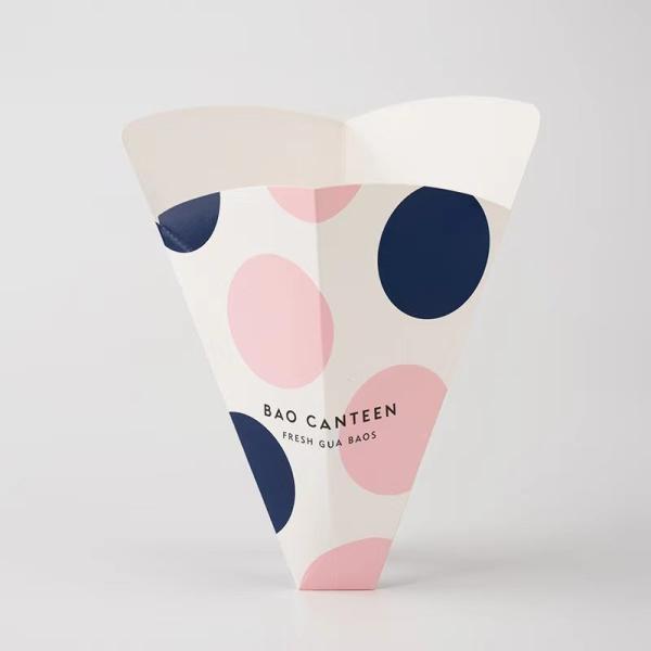 Custom Eco Friendly French Fries and Popcorn Food Packaging Cone CMYK/Pantone Printed Folder
