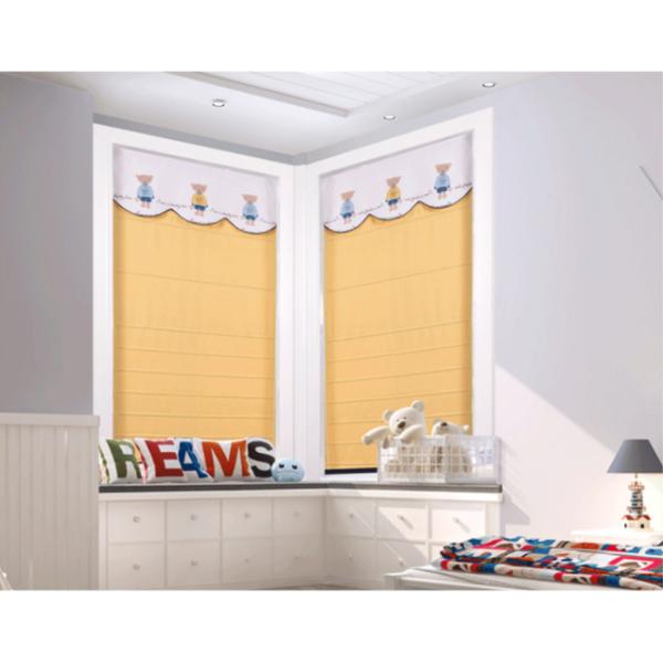 Cartoon fan shape blue pink Roman blinds track modern simple Customized for girls boys