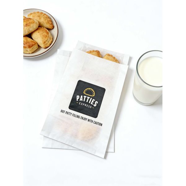 Custom Logo Paper Satchel Bags High Load Bearing White Paper Food Bag Eco Friendly
