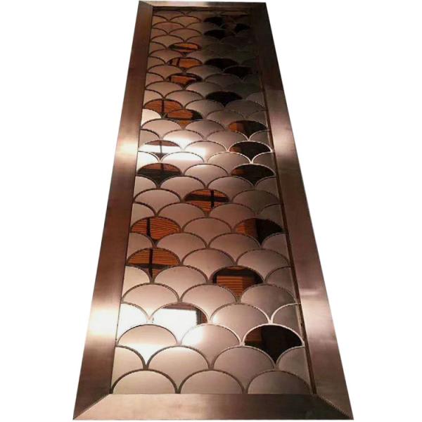 Classic Bronze Room Divider Copper Etched Metal Wall Partitions