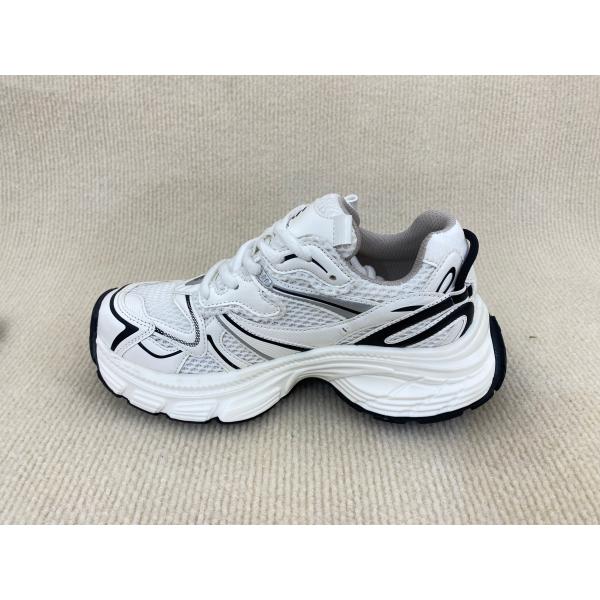 Lace Up Women Comfort Sneakers OEM ODM White And Black Sneakers