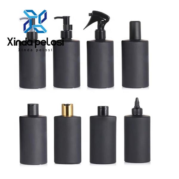 Luxury Eco PCR Shampoo Packaging 200ml 350ml Черная пластиковая бутылка с переработанным PE лосьоном