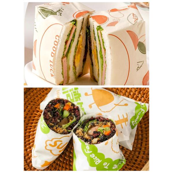 12 x 12 38gr 40gr Printable Waxed Coated Parchment Paper To Coffee House Food Wrapping