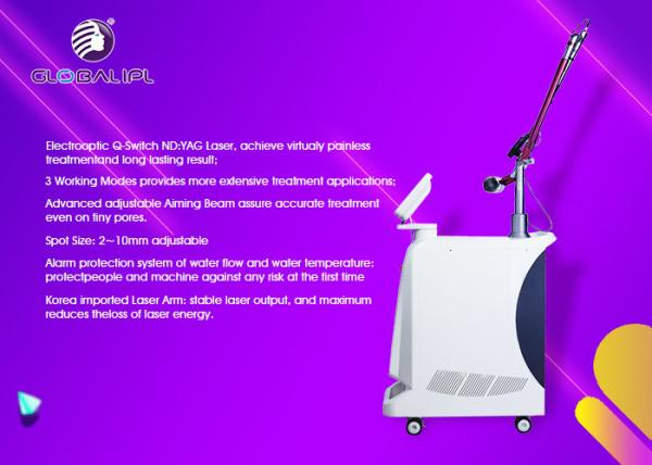 Máquina 600mj/300mj do laser do ND YAG do interruptor do salão de beleza Q para a remoção da tatuagem
