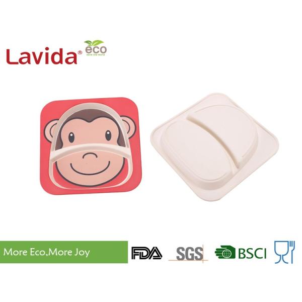 Mother's Choice Eco Bamboo Childrens Dinner Set Cute Animal Monkey Face Design