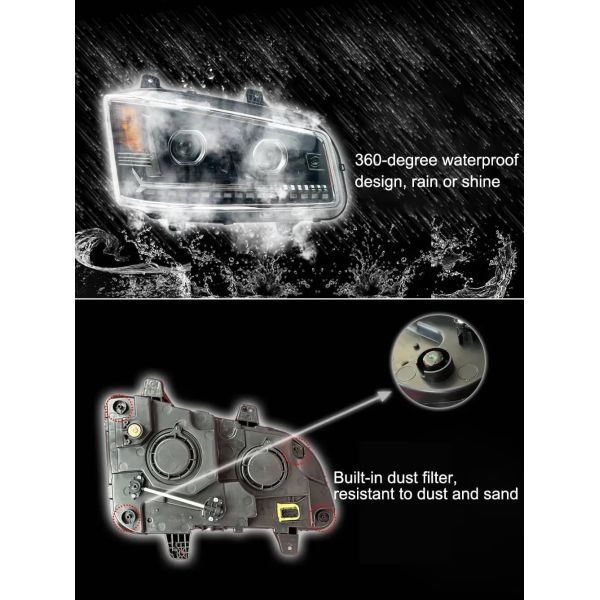 FAW J6P 500 LED Truck Headlights High Beam Dual Lens Replacement 3711015-91W 3711020-91W